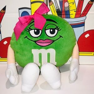 Green M&M Plush with Pink Bow by M&Ms World